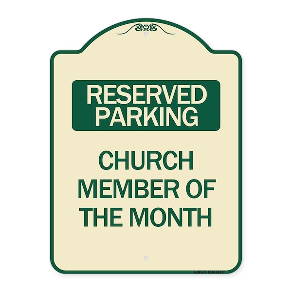 Church Member of the Month Heavy-Gauge Aluminum Architectural Sign, 24" x 18", TG-1824-24277
